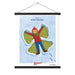A Shop Wyman's In Season, Every Season Poster with a custom design featuring a picture of a girl holding a snowflake.