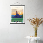A Shop Wyman's Where Flavor Reaches its Peak Poster with an image of a woman standing on top of a hill.