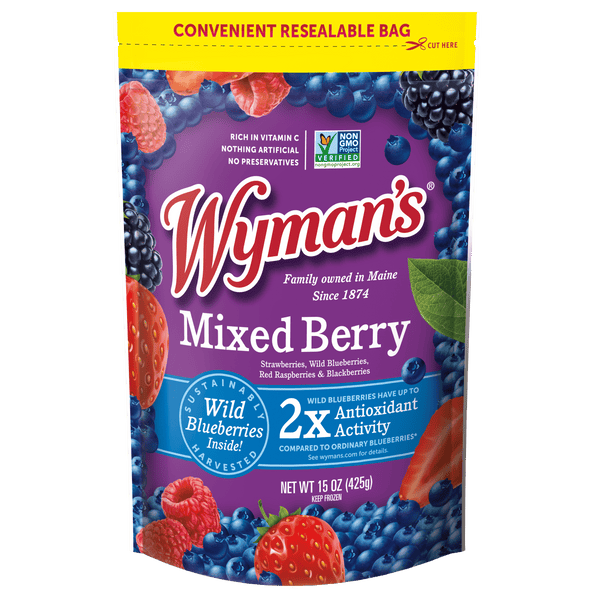 Wyman's Mixed Berries: Frozen Four-Berry Fruit Blend for Smoothies