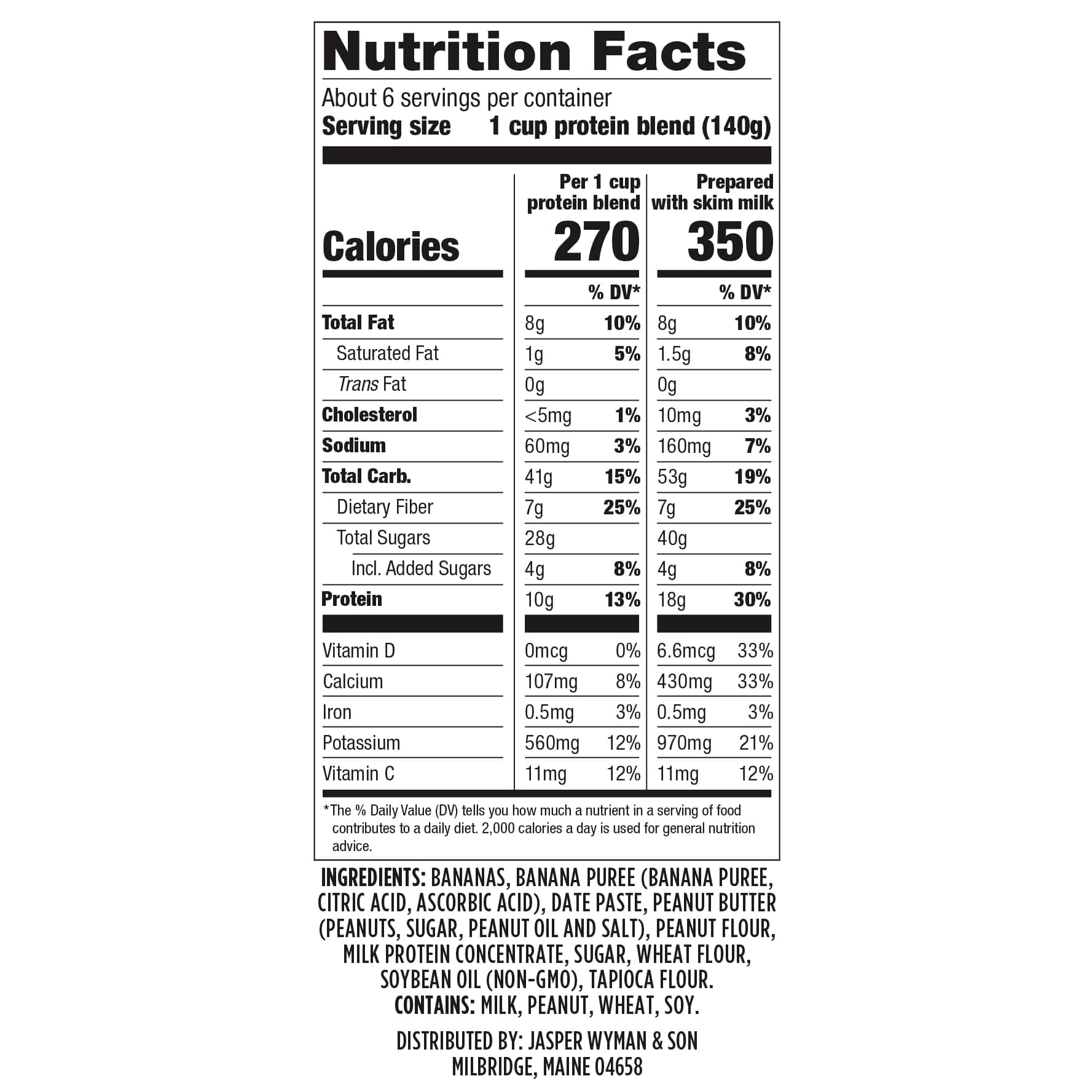 Wymans Frozen Protein Blend - Banana Peanut Butter