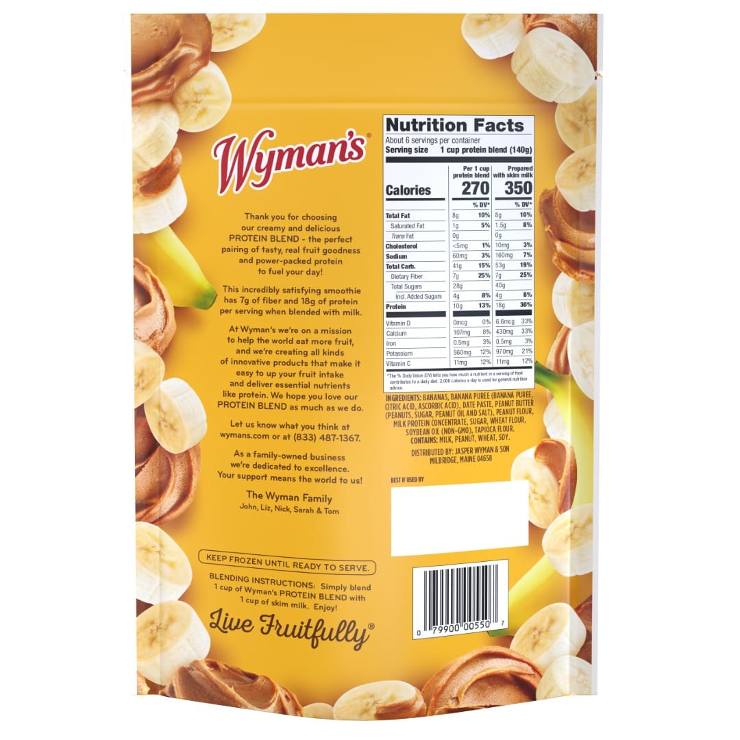 Wymans Frozen Protein Blend - Banana Peanut Butter