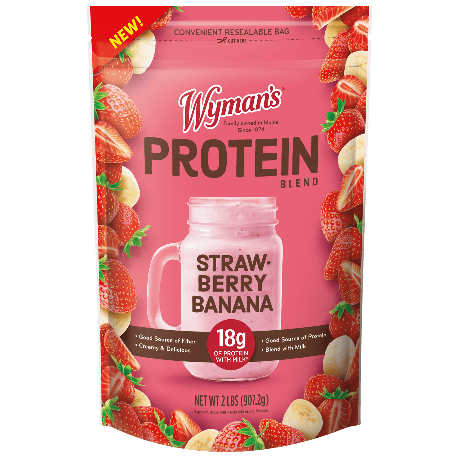 Wymans Frozen Protein Blend - Strawberry Banana