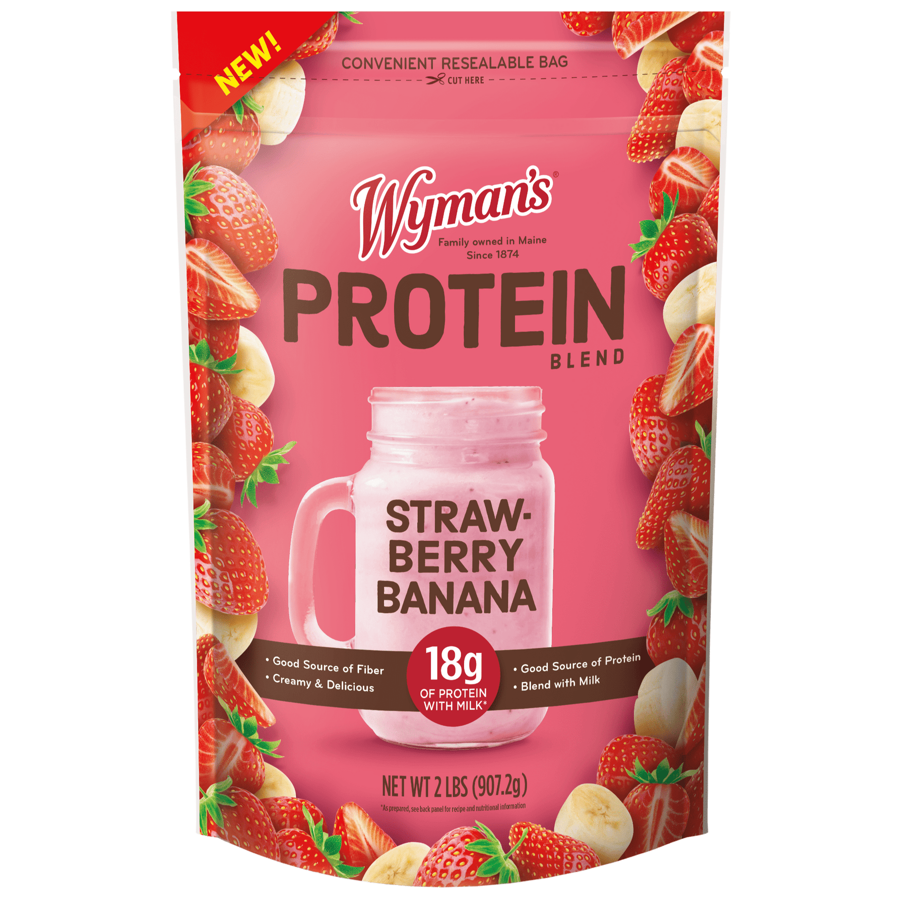 Wymans Frozen Protein Blend - Strawberry Banana