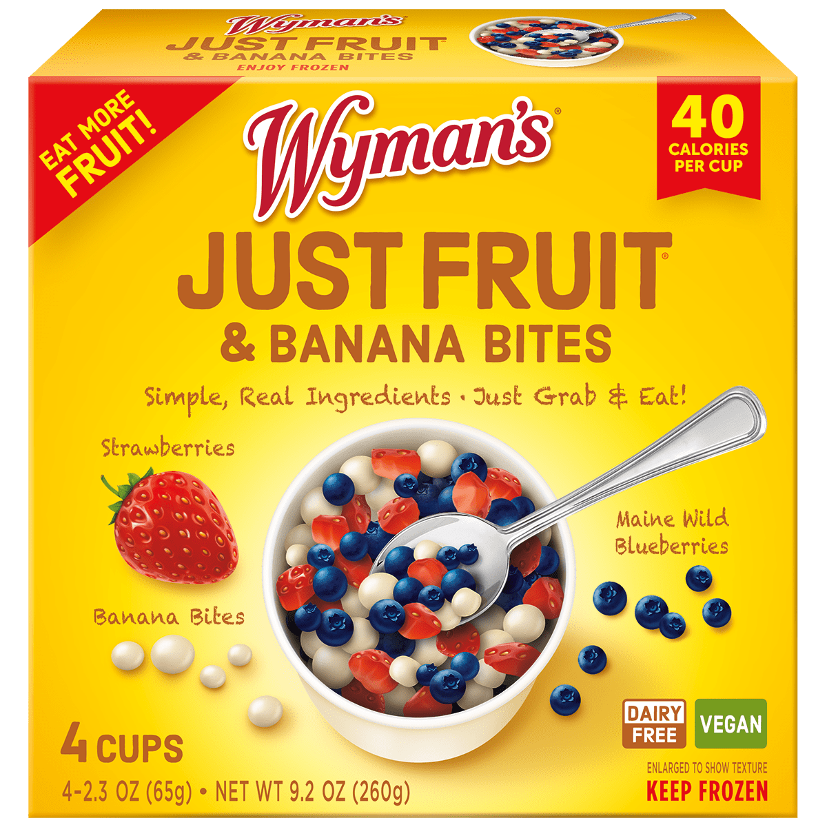 Wymans Just Fruit Just Fruit - Wild Blueberries, Strawberries, & Banana Bites