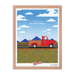 Wymans Merchandise Red Oak Frame From Our Fields to Your Family Poster