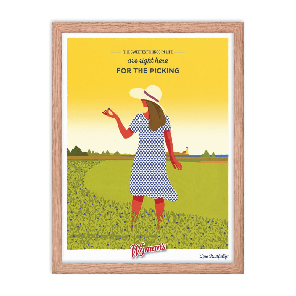 Wymans Merchandise Red Oak Frame The Sweetest Things in Life are Right Here for the Picking Poster