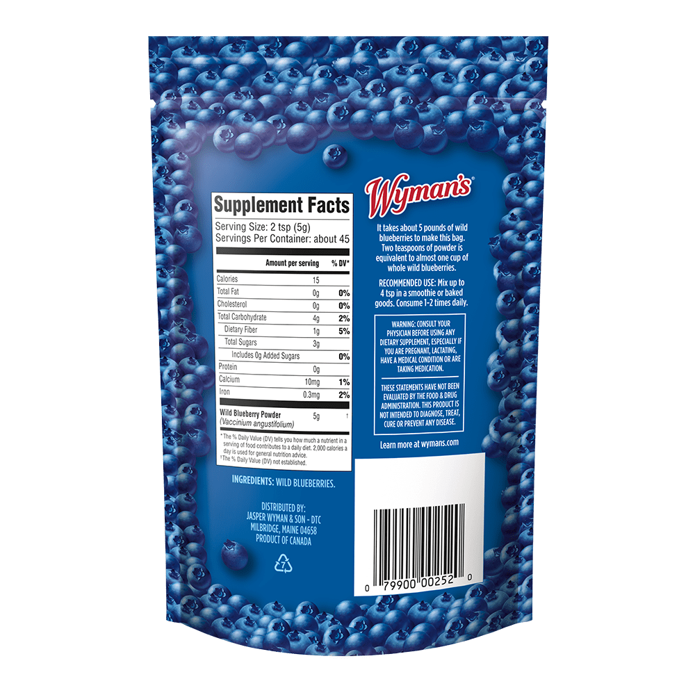 Wymans Powder Wild Blueberry Powder - 8 oz bag