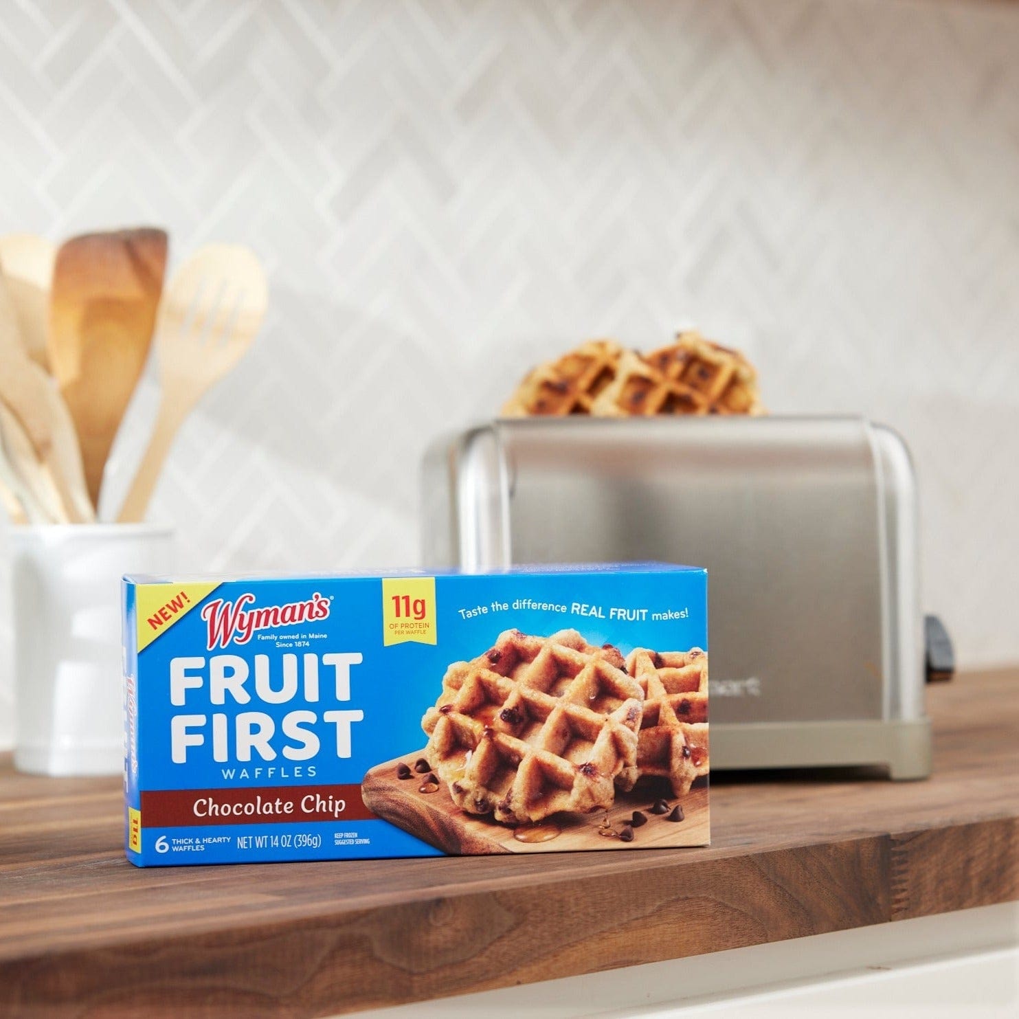 Wymans Waffles Wyman's Fruit First Waffles - Chocolate Chip
