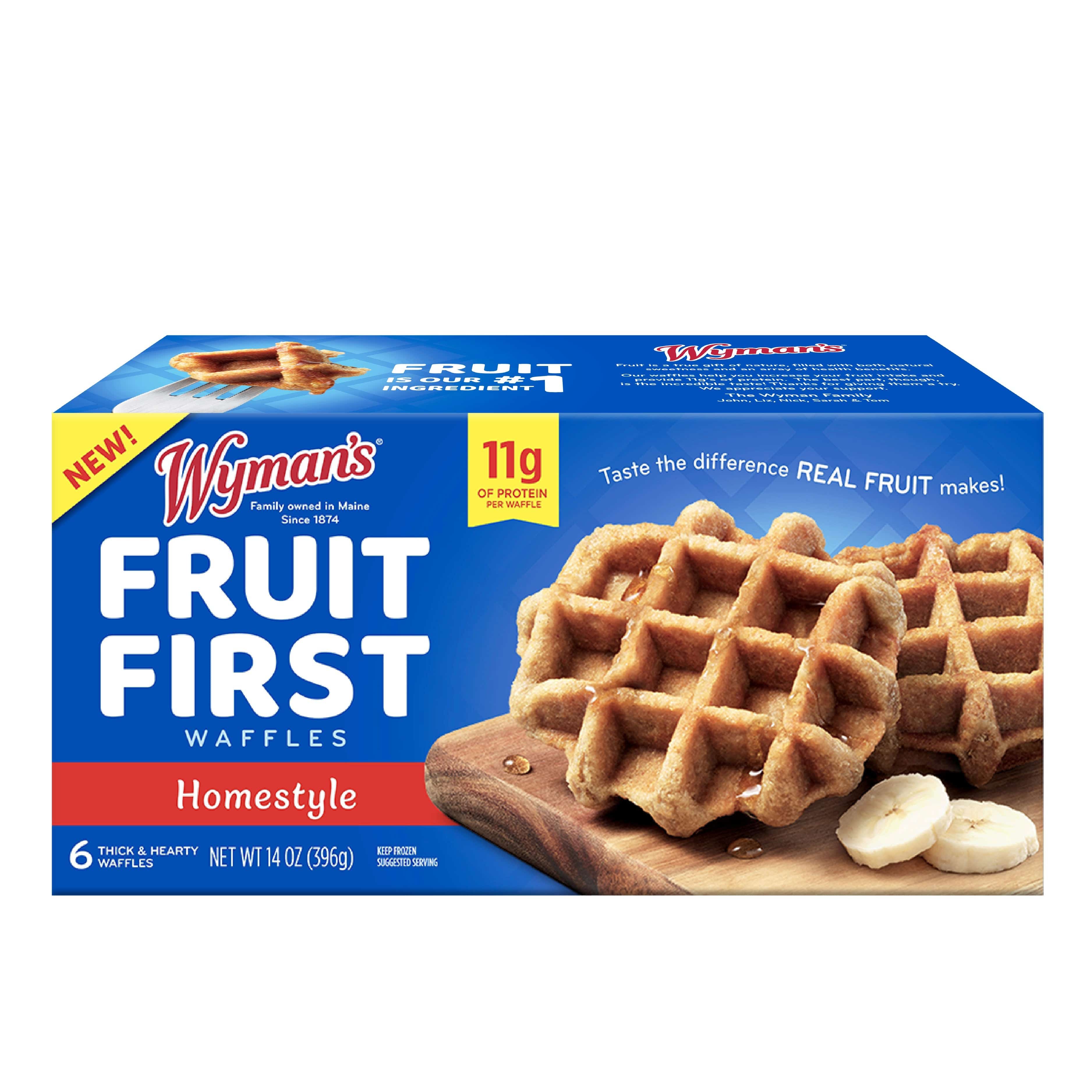 Wyman's Fruit First Waffles - Homestyle Breakfast with 11g Protein