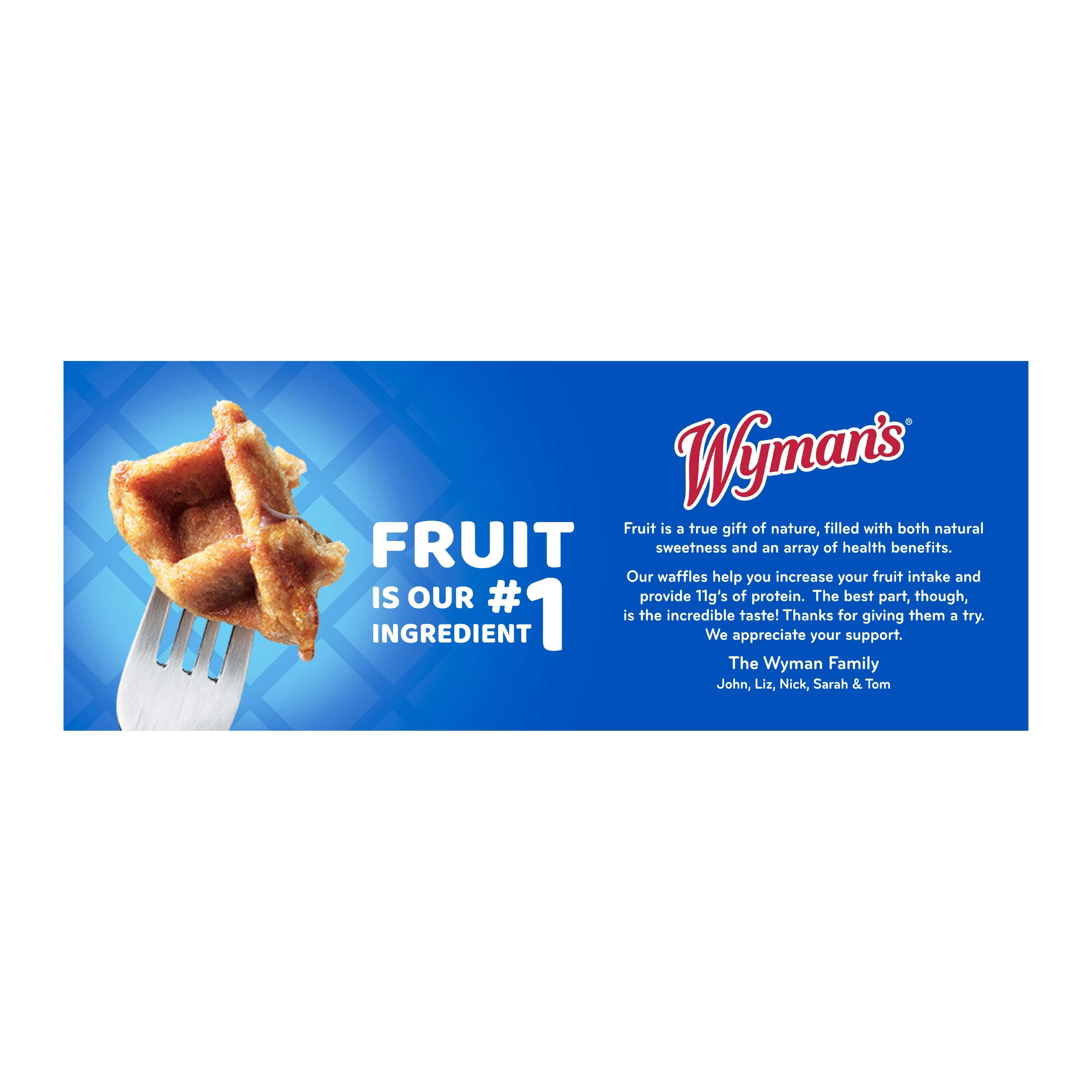 Wyman's Fruit First Waffles - Homestyle Breakfast with 11g Protein