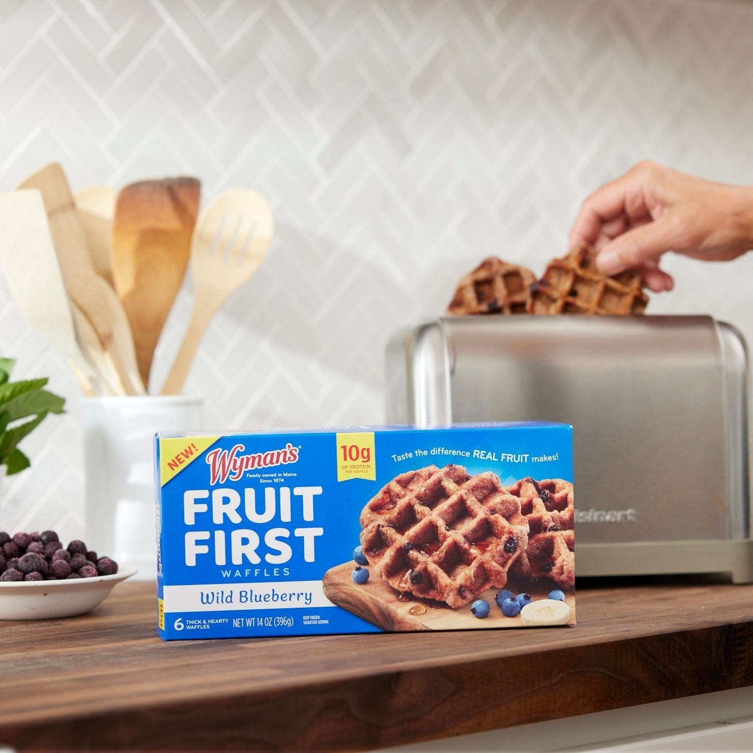 Wyman's Fruit First Waffles - Wild Blueberry