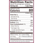A close-up of a nutrition label on a Wyman's Banana Berry blend.