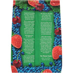 A green bag with Cherry Berry & Kale and berries on it.