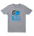 A gray Whitney Go Wild t-shirt, embodying sustainable fashion.