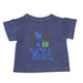 A Wyman's Infant t-shirt made of organic cotton that says born to be wild by Whitney.