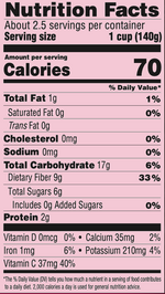Wyman's Red Raspberries Nutritional Facts