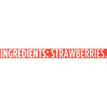 A red and white logo with the words antioxidant ingredients fresh-frozen Wyman's Strawberries.
