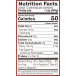 A close-up of a nutrition label on Wyman's fresh-frozen strawberries.