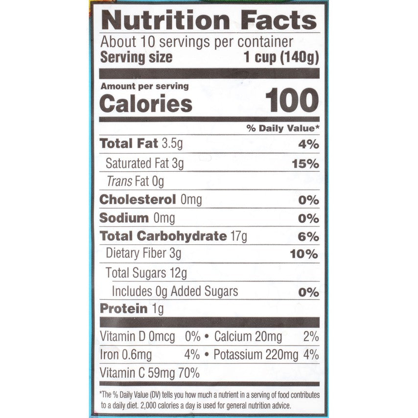 Wyman's Tropical Berry Nutritional Facts